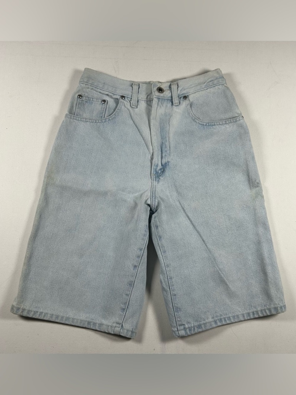 Vintage 90s Anchor Blue Loose Denim Shorts Mens Size 28 Mallcore Light Wash
